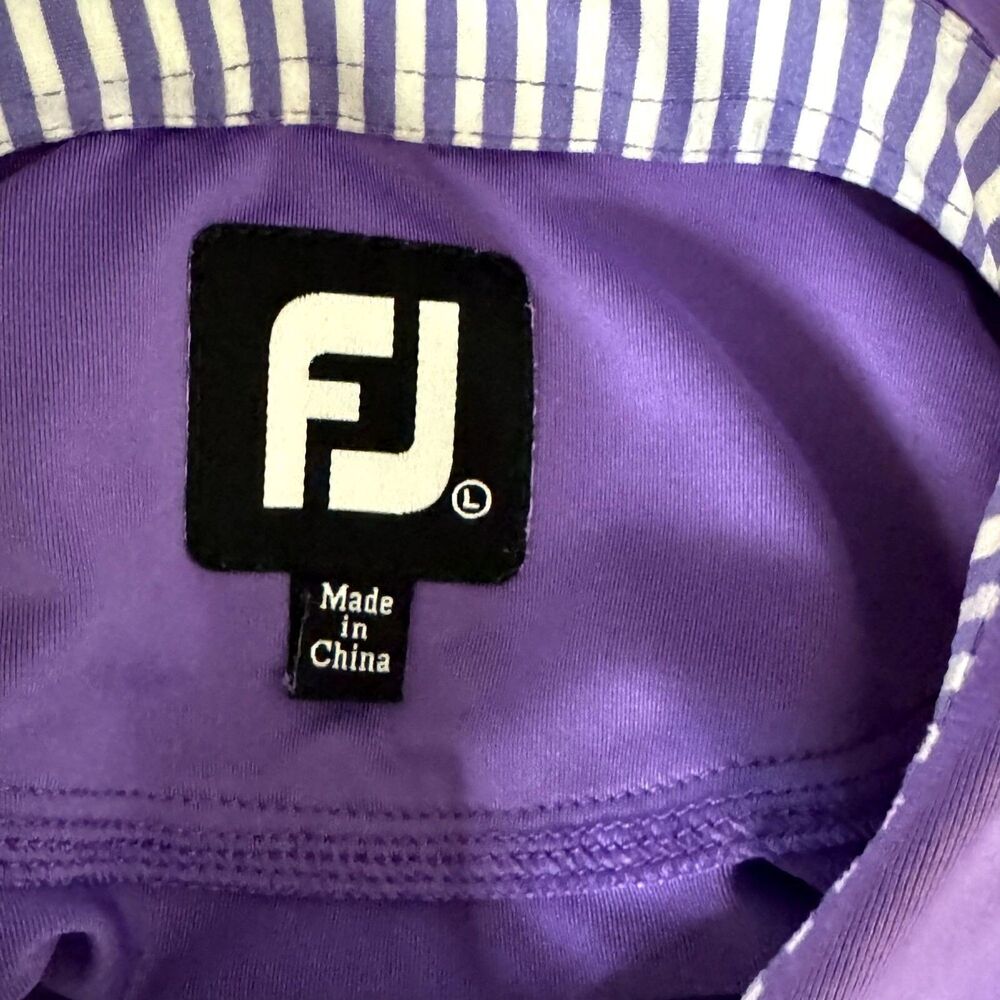 FootJoy FJ Mens Golf Polo Shirt Top Athleisure Athletic Purple L - Picture 5 of 6